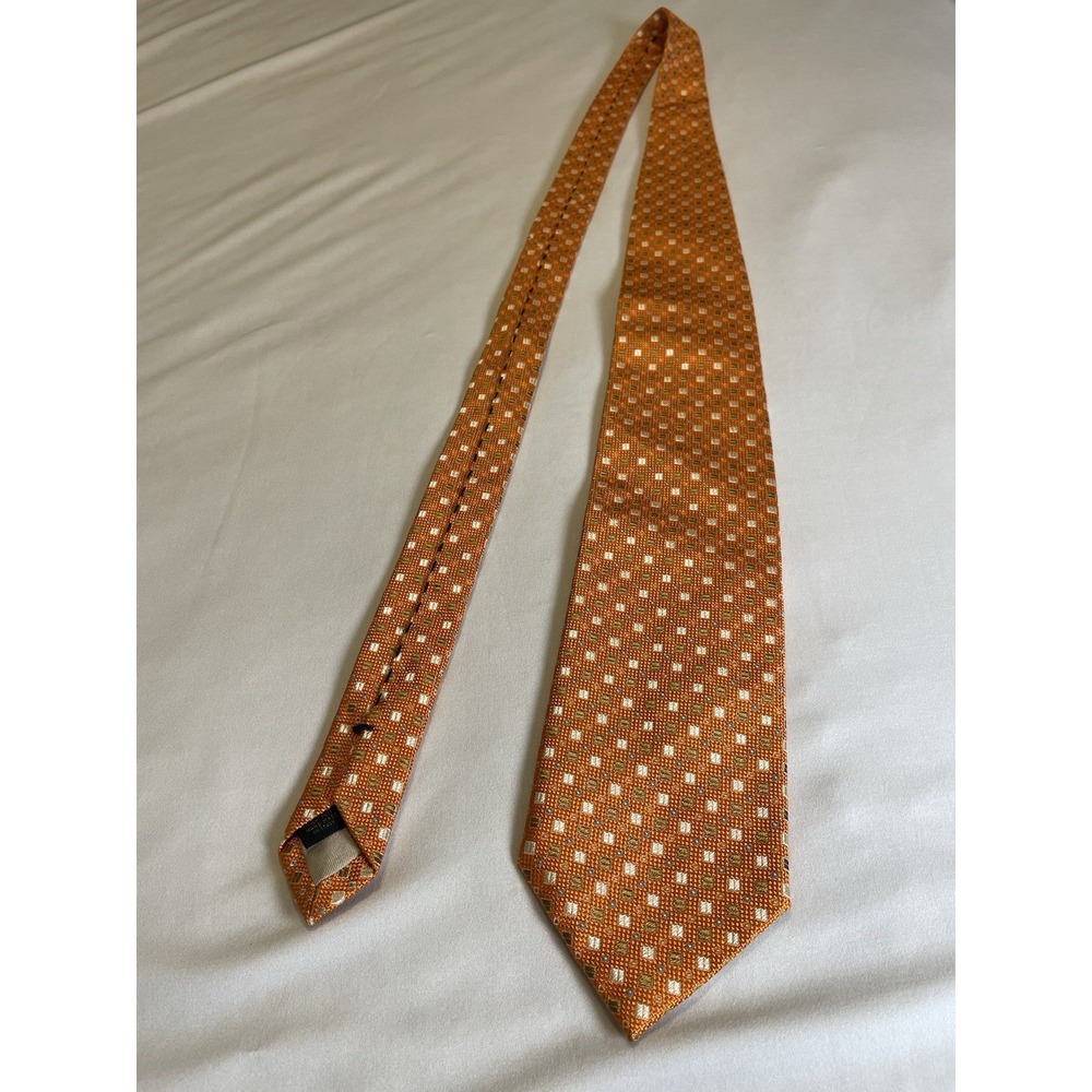 Cook & Lynn Custom‎ Clothiers Little Rock Men's Silk Orange Geometric Tie